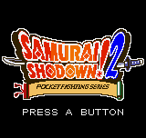 Samurai Shodown! 2: Pocket Fighting Series (Neo Geo Pocket Color) screenshot: Title screen.