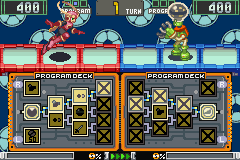 Mega Man Battle Chip Challenge (Game Boy Advance) screenshot: Use program deck