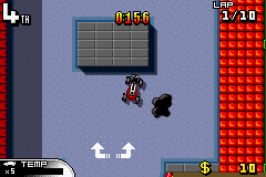 Demon Driver: Time to Burn Rubber! (Game Boy Advance) screenshot: In obstacle.