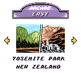 V-Rally: Championship Edition (Game Boy Color) screenshot: Select your race track (Arcade menu selection)