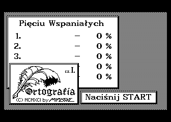 Ortografia (Atari 8-bit) screenshot: Title screen