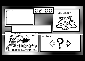 Ortografia (Atari 8-bit) screenshot: Game start up