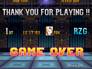 Bloody Roar (Arcade) screenshot: Game Over