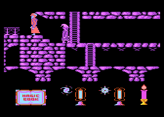 Imagine (Atari 8-bit) screenshot: Walking dwarf