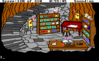 King's Quest III: To Heir is Human (DOS) screenshot: The evil wizard Manannan's secret laboratory