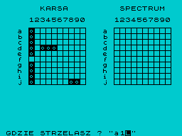 Ships (ZX Spectrum) screenshot: Selecting spot