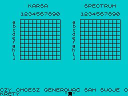 Ships (ZX Spectrum) screenshot: Game menu