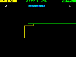 Snakes (ZX Spectrum) screenshot: Trail collision