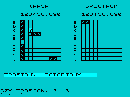 Ships (ZX Spectrum) screenshot: Shot confirmation