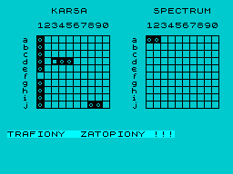 Ships (ZX Spectrum) screenshot: Ship destroyed