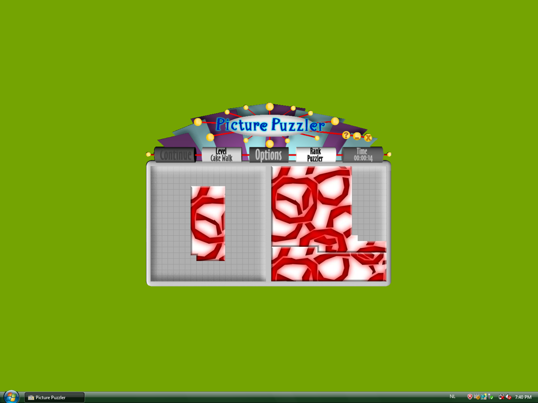 Gizmos Mega-Pak (included games) (Windows) screenshot: Gizmos Picture Puzzler: A jigsaw in progress.
