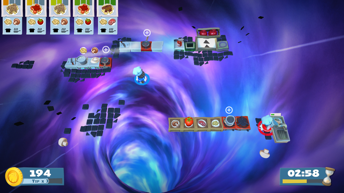Overcooked! 2 (Windows) screenshot: ...and then it goes into hyperspace!