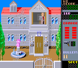 N.Y. Captor (Arcade) screenshot: Shoot him to finish the level.