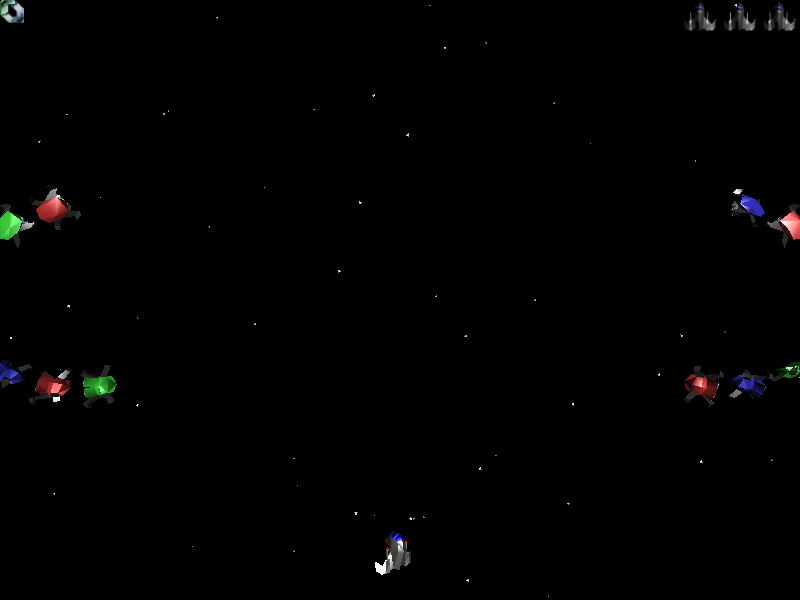 Bugatron (Windows) screenshot: The enemies fly onto the screen