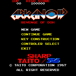 Arkanoid: Revenge of DOH (Sharp X68000) screenshot: Main menu