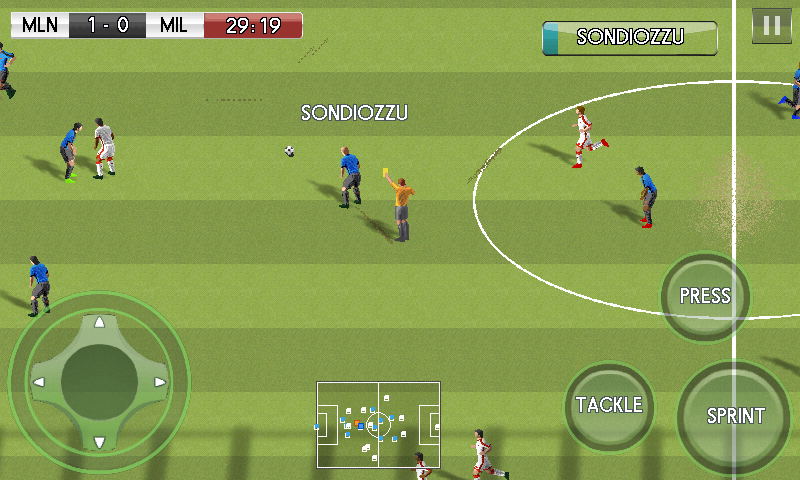 Real Football 2014 (Android) screenshot: Yellow card