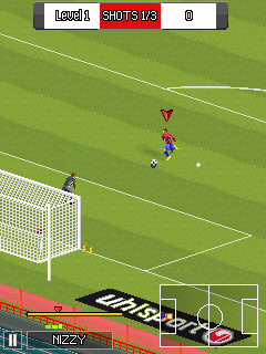 Real Football 2014 (J2ME) screenshot: Scoring drill challenge (SE K800i version)