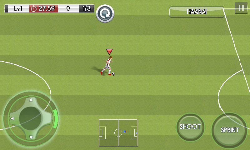 Real Football 2014 (Android) screenshot: Scoring drill challenge