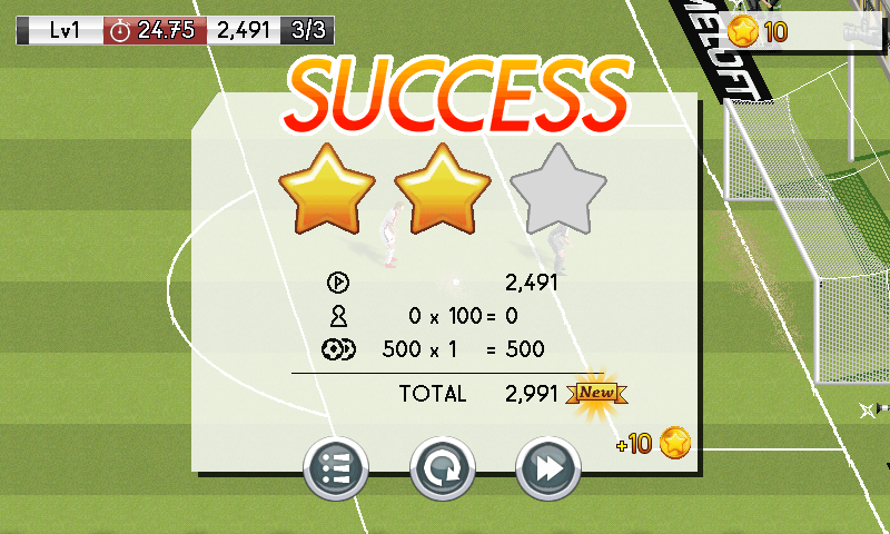 Real Football 2014 (Android) screenshot: Earning two stars