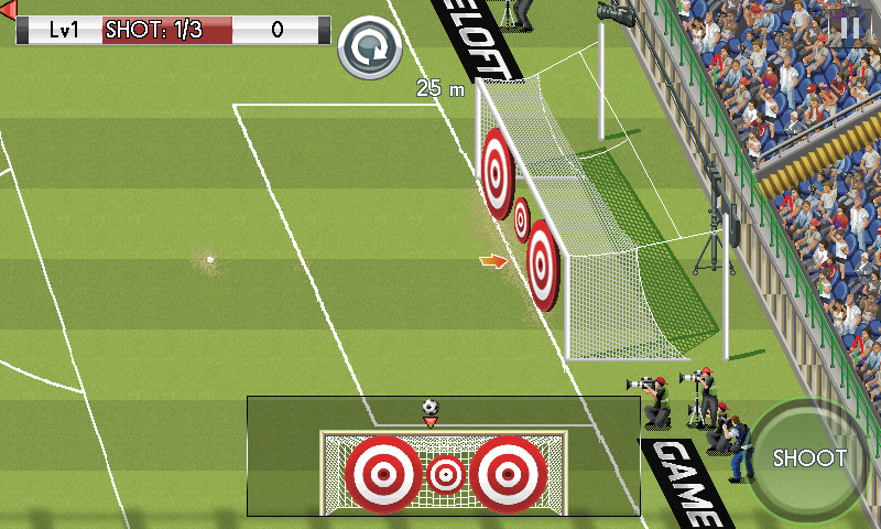 Real Football 2014 (Android) screenshot: Free kick challenge