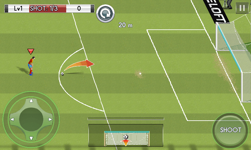 Real Football 2014 (Android) screenshot: Crossbar challenge