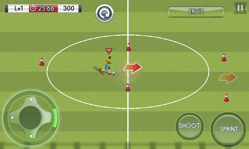 Real Football 2014 (Android) screenshot: Dribble challenge