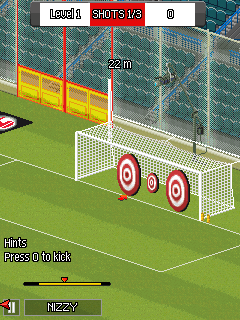 Real Football 2014 (J2ME) screenshot: Free kick challenge (SE K800i version)