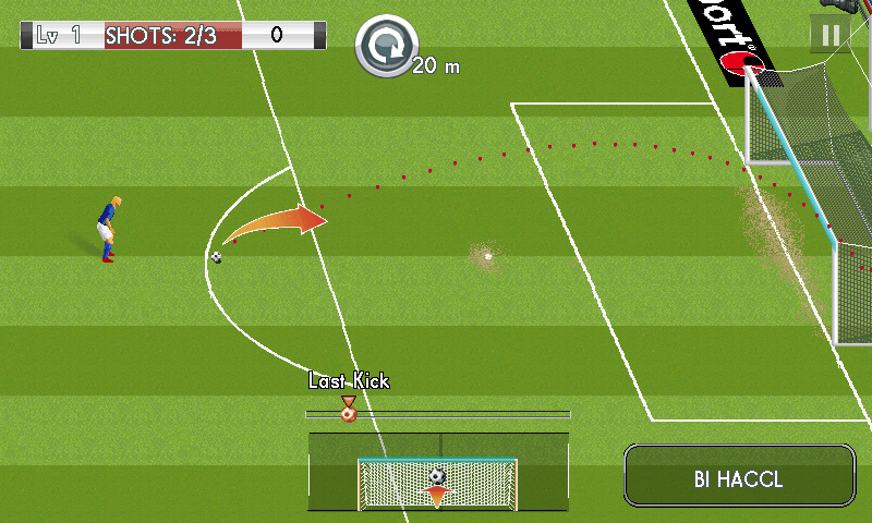 Real Football 2014 (J2ME) screenshot: Crossbar challenge (Samsung S8000 version)
