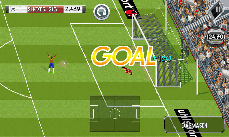 Real Football 2014 (J2ME) screenshot: Goal! (Samsung S8000 version)