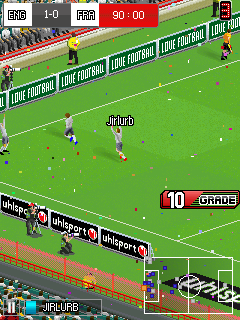 Real Football 2014 (J2ME) screenshot: Players celebrating (SE K800i version)