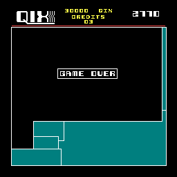 QIX (Arcade) screenshot: Game Over