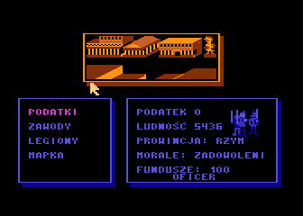 Centurion (Atari 8-bit) screenshot: Province main menu