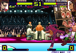 Shin Gōketsuji Ichizoku Tōkon: Matrimelee (Arcade) screenshot: Retaliation kick