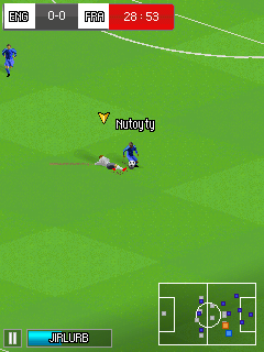 Real Football 2014 (J2ME) screenshot: Sliding tackle (SE K800i version)