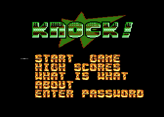Knock (Atari 8-bit) screenshot: In game instructions