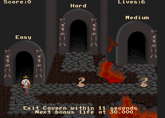 Indiana Jones and the Temple of Doom (Arcade) screenshot: Select difficulty level