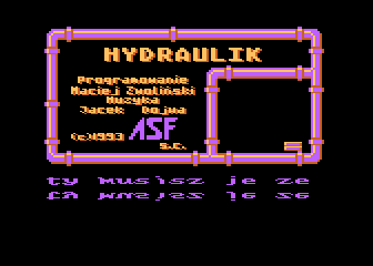 Hydraulik (Atari 8-bit) screenshot: Main menu