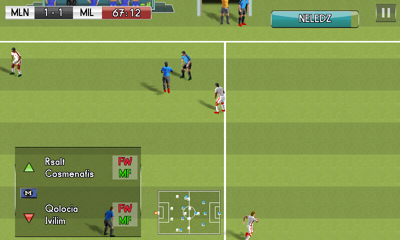 Real Football 2014 (Android) screenshot: Substitutions