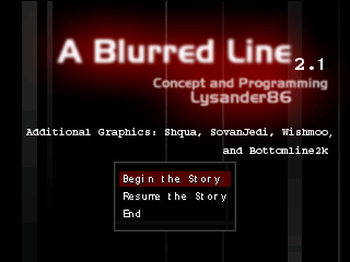 A Blurred Line (Windows) screenshot: Title screen