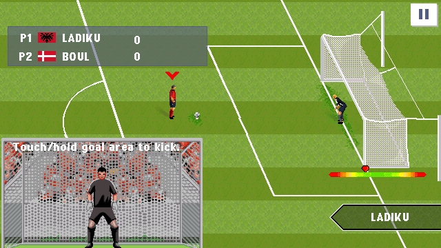 Real Football 2017 (J2ME) screenshot: Penalty (Nokia 5800 version)