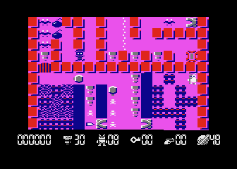 Robbo Forever (Atari 8-bit) screenshot: Level 48