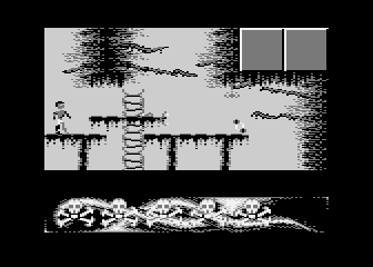 Fluid-Kha (Atari 8-bit) screenshot: Some sort of ancient worm