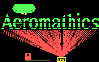 Aeromathics (DOS) screenshot: Animated intro... complete with a blimp and some TNT