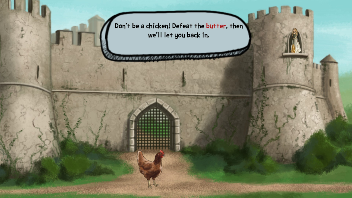 Adventure Lib (Windows) screenshot: But, but... I AM a chicken!