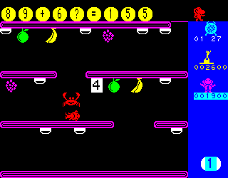 Monkey Academy (Philips VG 5000) screenshot: Killed by a crab dropping from above