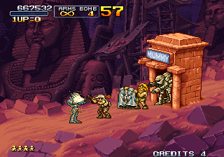 Metal Slug X (Arcade) screenshot: Mummies