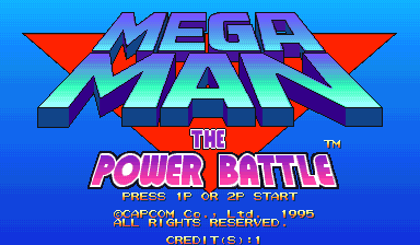 Mega Man: The Power Battle (Arcade) screenshot: Title screen