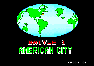 King of the Monsters 2: The Next Thing (Arcade) screenshot: American City.