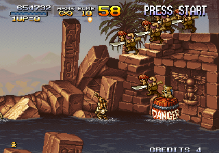 Metal Slug X (Arcade) screenshot: Ruins