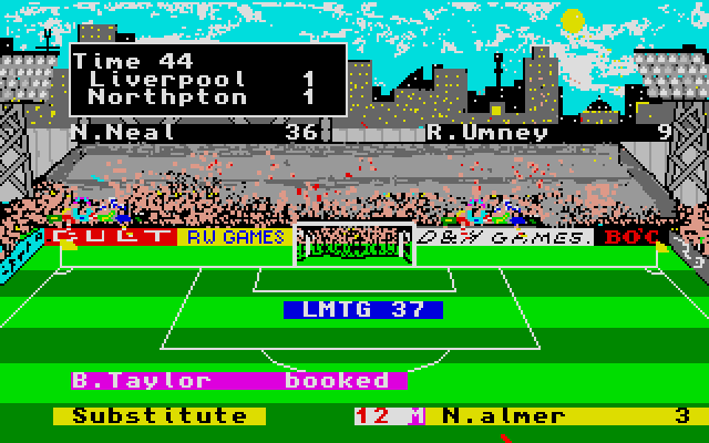 Football Director II (Amiga) screenshot: Play a match.